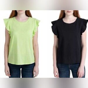 Ecothreads Lime & Black Ruffle Top Bundle Size XL